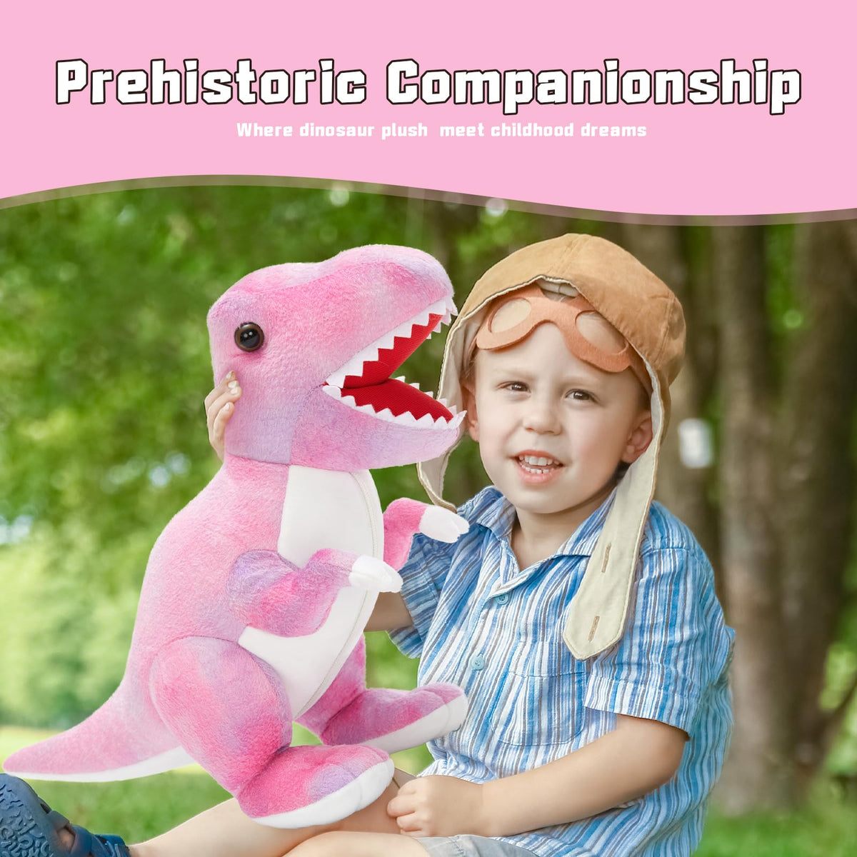 Muiteiur pink dinosaur baby plush, ideal gift for birthdays
