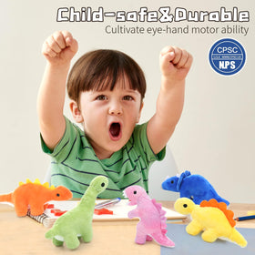 Muiteiur pink dinosaur gift set scene, display-ready and festive