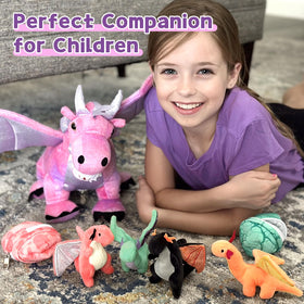 Muiteiur pink dragon baby plush 4, portable and easy to store