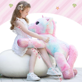 Muiteiur unicorn plush shimmery hooves add whimsy to any room.