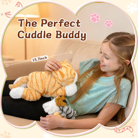 Muiteiur yellow-mama-cat plush bright color engages kids through storytelling.