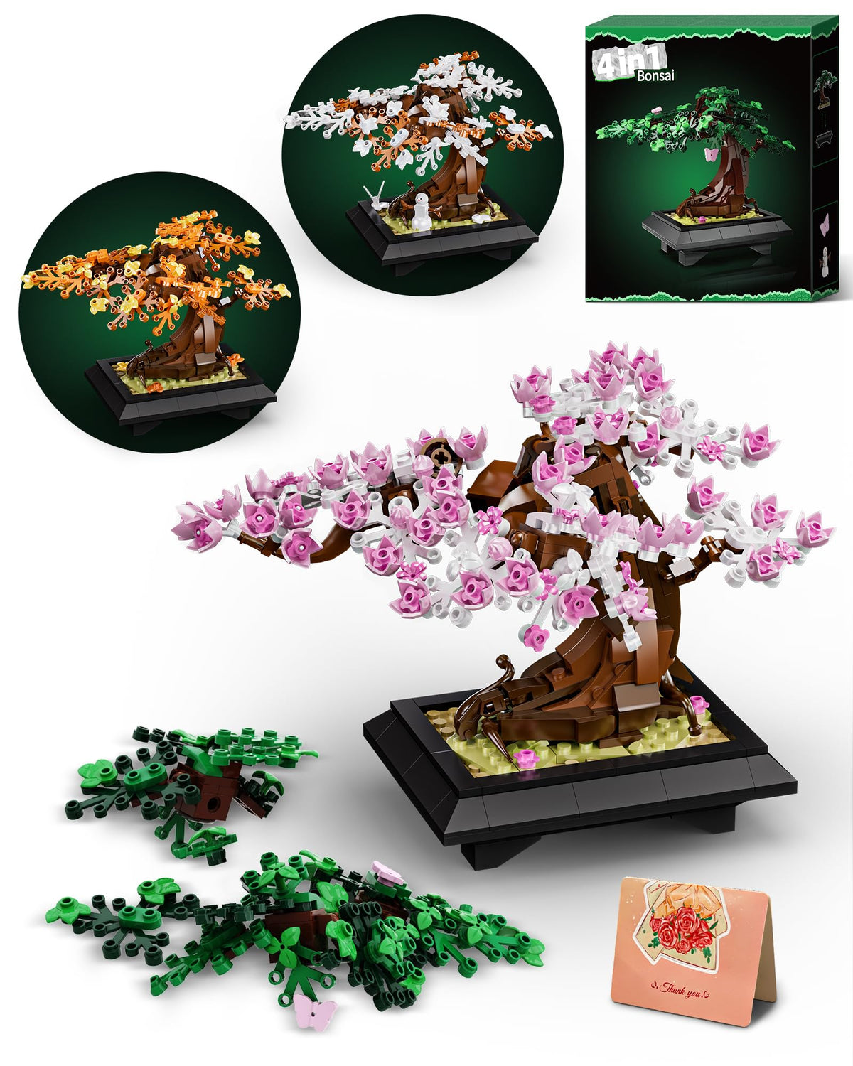 Muiurple 4in1 Bonsai set box with organized parts for easy assembly