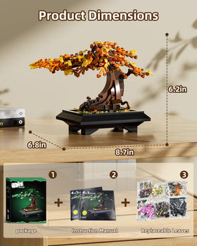 Muiurple final four seasons bonsai on desk display