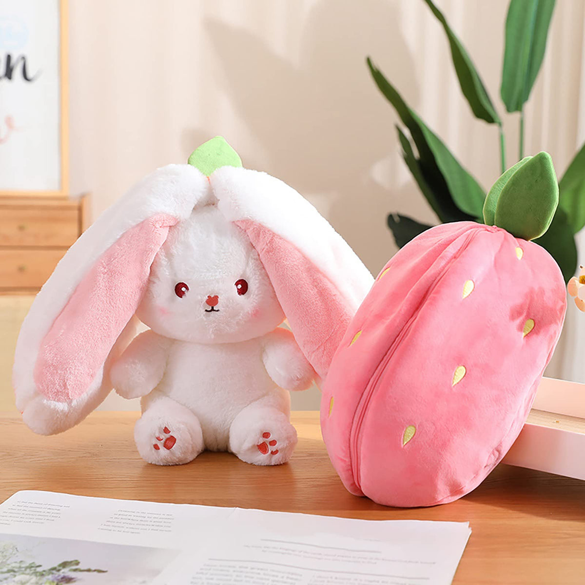 Mukorolee carrot-face plush features bright orange detail for playful decor.