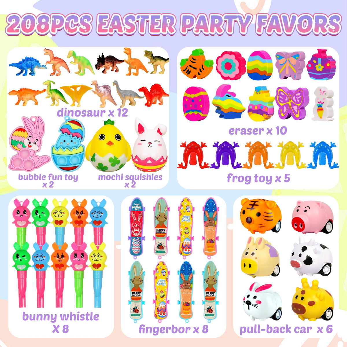 MUKOSEL mini toys fit into regular eggs for mess-free gift bags