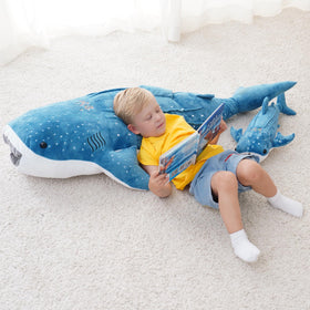 Mukouxun giant whale pillow plush offering soft bedtime support