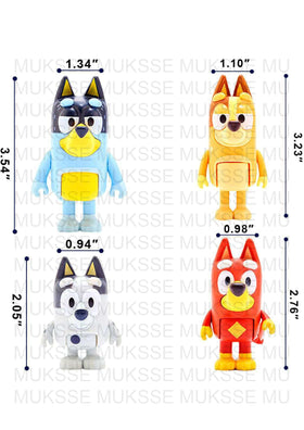 MUKSSE Bluey Toys soft PVC wolf figures safe for children aged 3 and up.