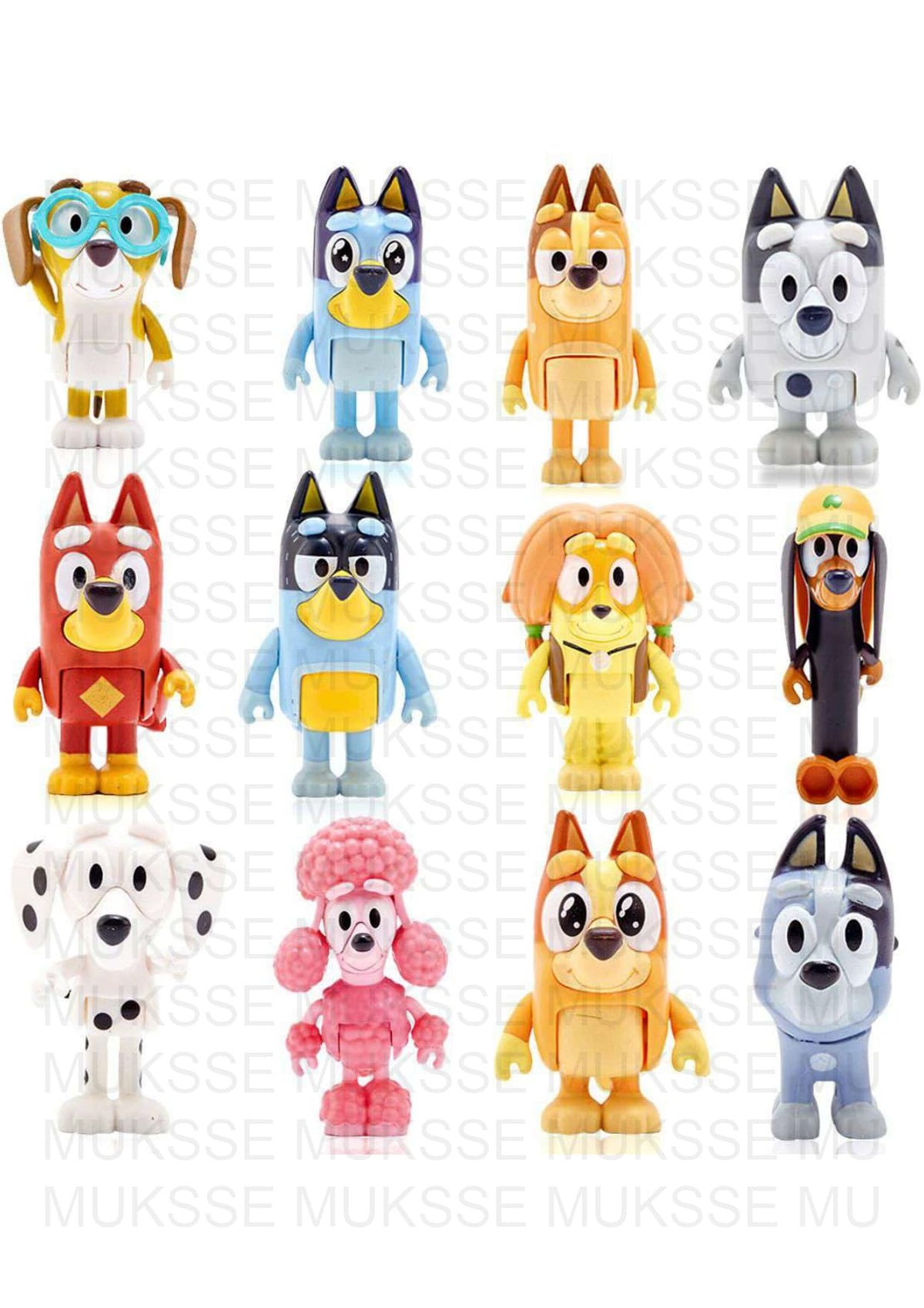 MUKSSE Bluey Toys wolves cake toppers for kids' parties and celebrations.