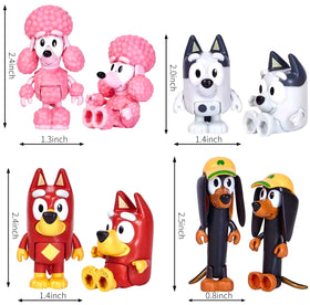 MUKSSE Bluey cake toppers 2-3.5 inch for parties