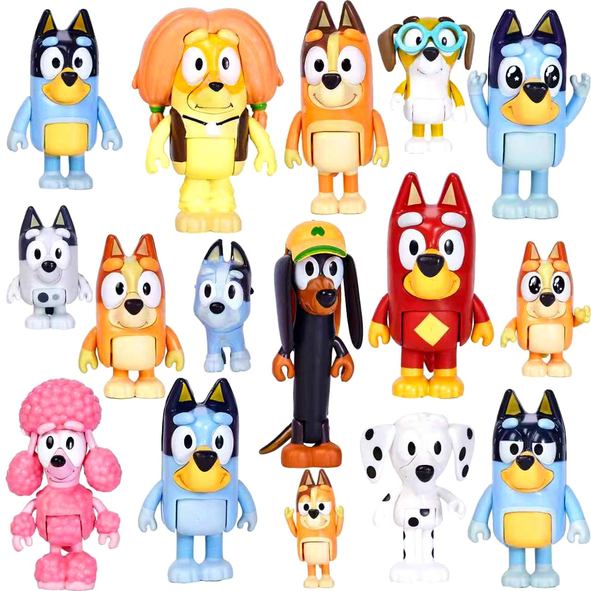 MUKSSE Bluey wolves 16-pc figurines set for imaginative play