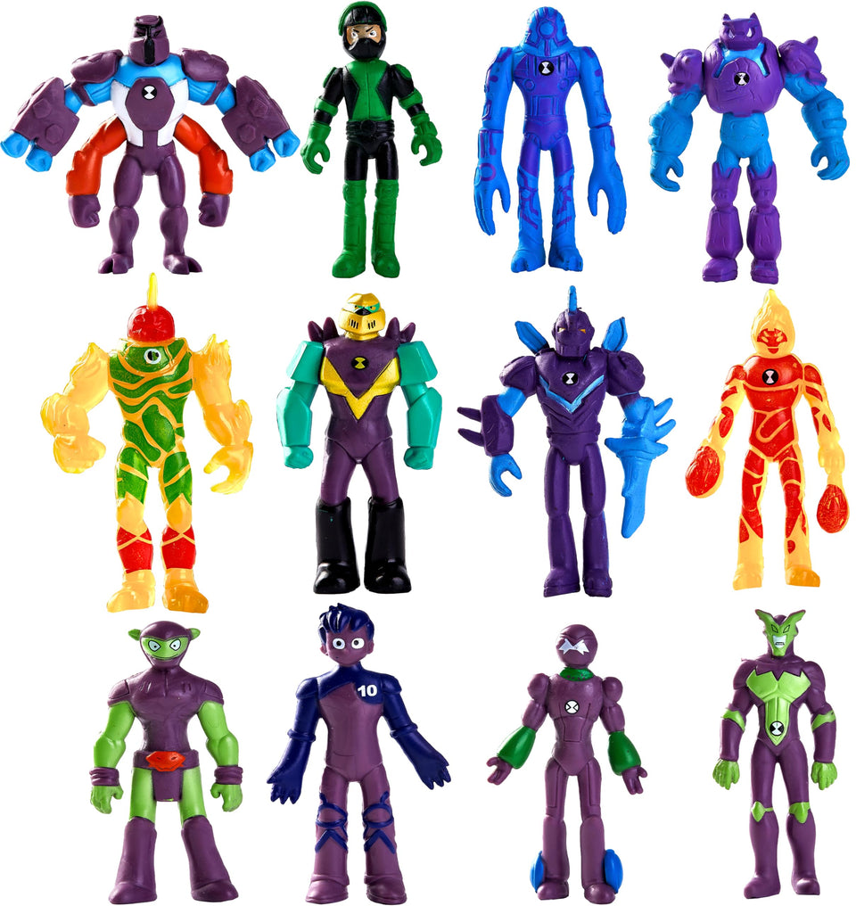 MUKSSE Omnitrix action figures set of 12 for display and imaginative play.
