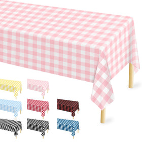 Mulbozy pink gingham tablecloth protects surfaces and enhances festive vibes.