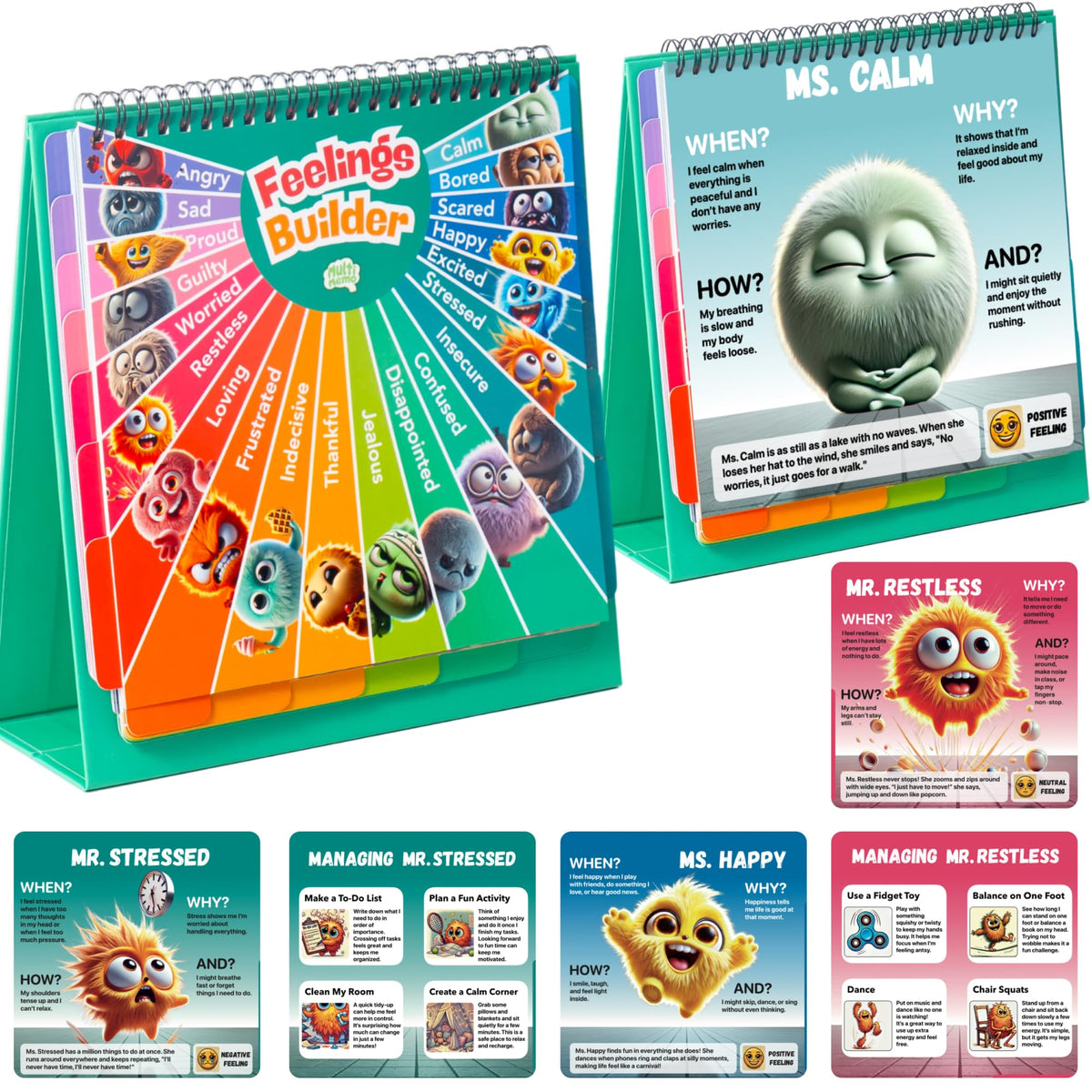 Multi-Memo Emotion Flipbook cover showcases kid-friendly visuals for emotional literacy.