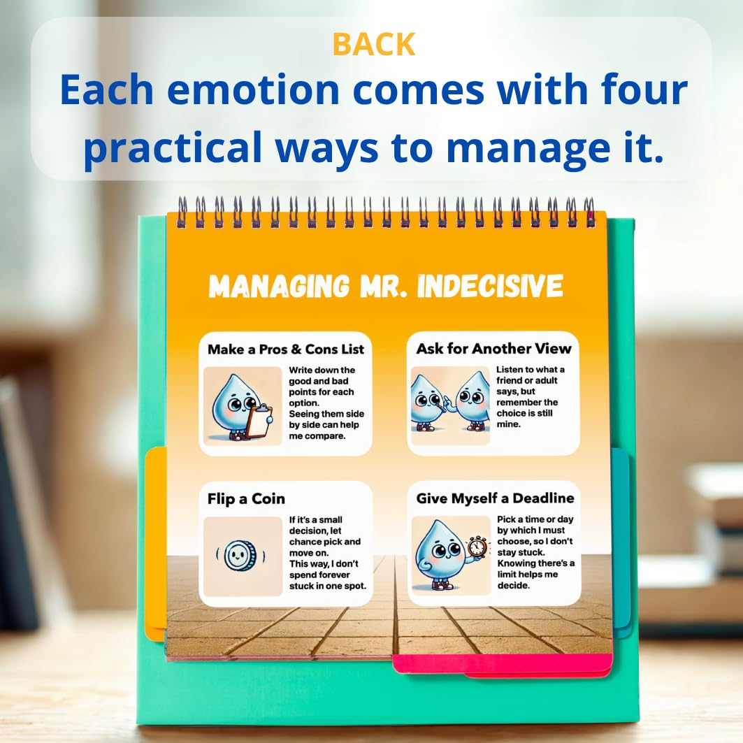 Multi-Memo pages open to reveal strategies for managing feelings.