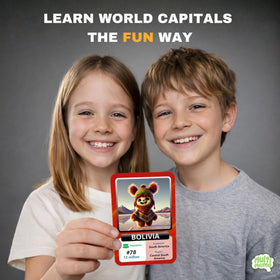 Multi-Memo flashcards showing flags and maps to boost geography recall.