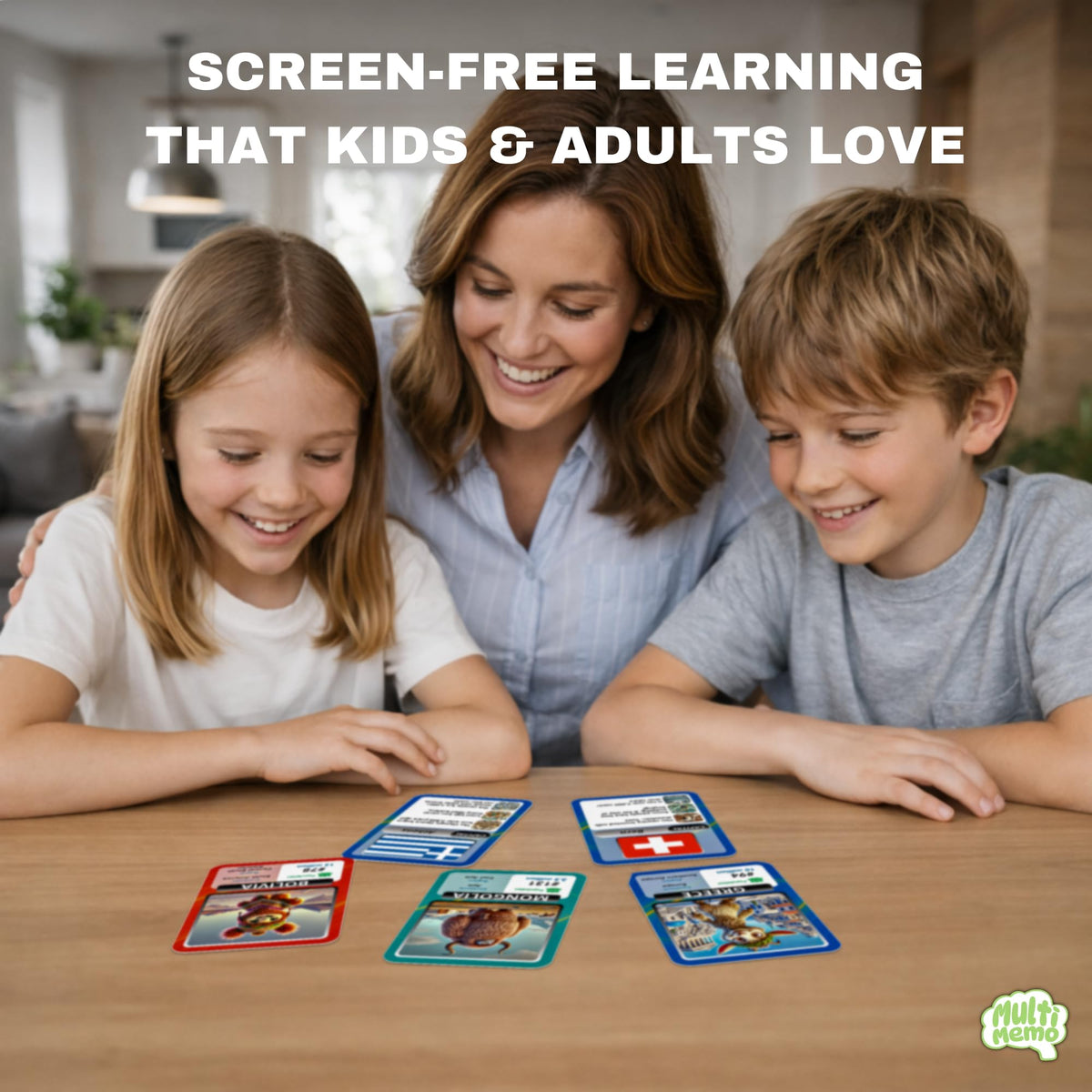 Multi-Memo kids playing the geo game during a learning session.