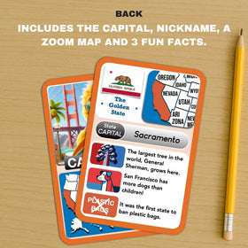 Multi-Memo States Explorer compact box shows durable packaging for gift-ready learning.