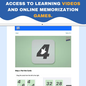 Multi-Memo flash cards with online videos reinforce lessons at home.