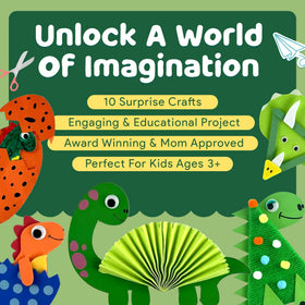 Mumaloo dinosaur mask craft with kid-friendly materials ready to assemble