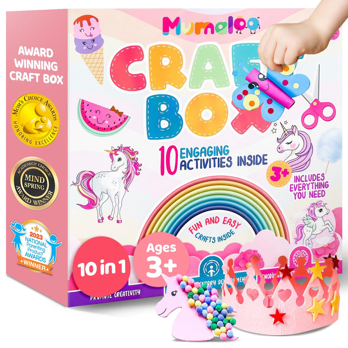 Mumaloo Unicorn Craft Box cover featuring whimsical unicorn art to spark creativity