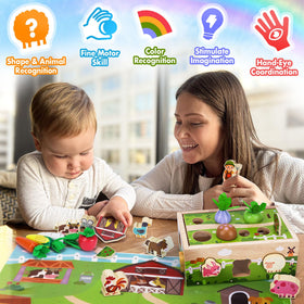MuMua shape and color sorting pieces boost early problem-solving and hand-eye coordination.