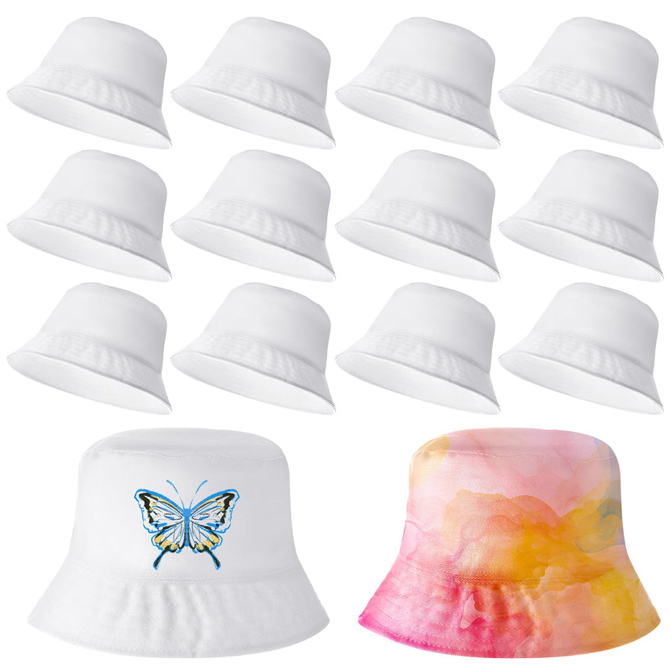Mumucove 12-pack DIY kid bucket hats ready for decorating and parties