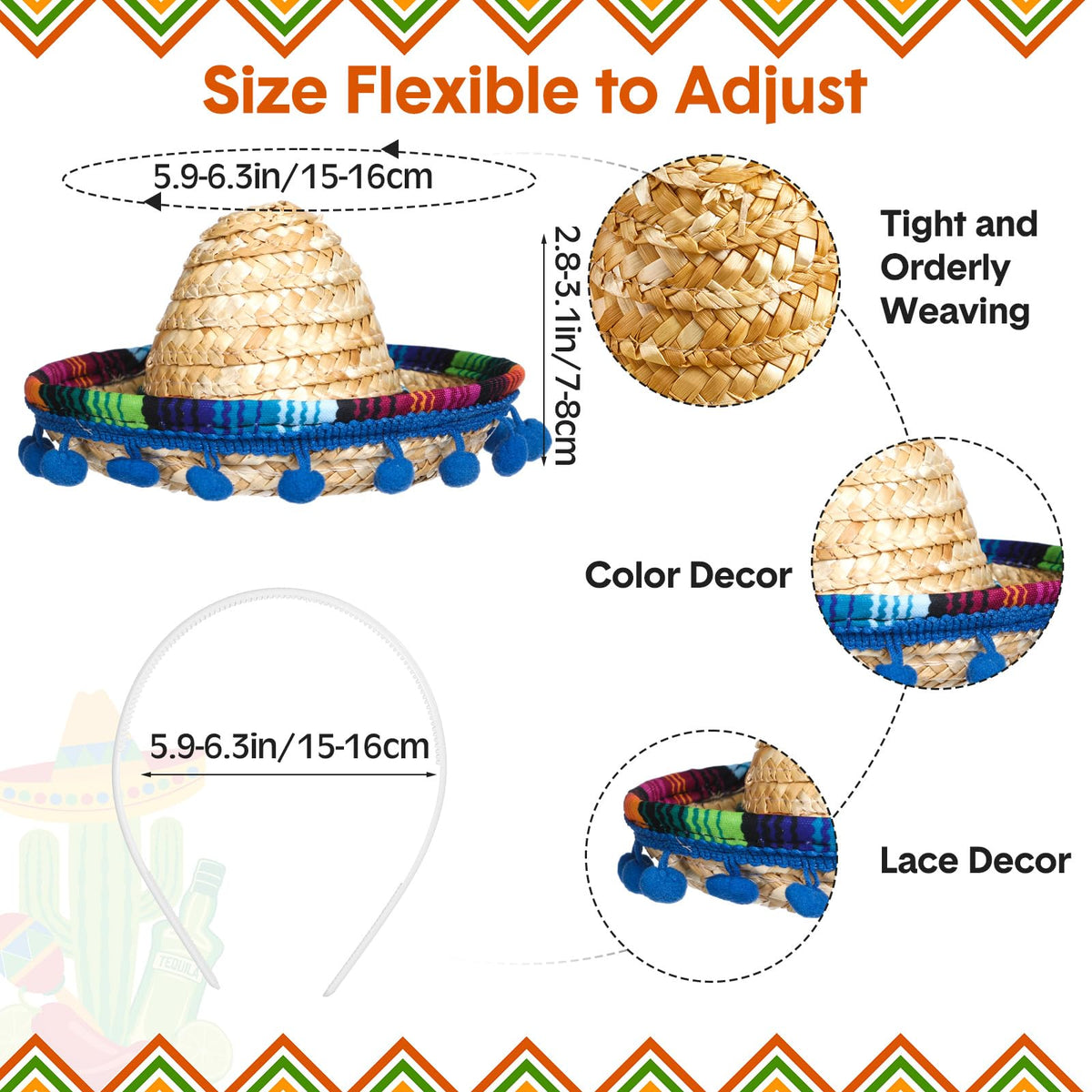 Mumufy adult sombrero headband worn for festive photos and group memories.