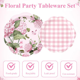 Mumufy pink checkered dessert plate 7in for charming gatherings.
