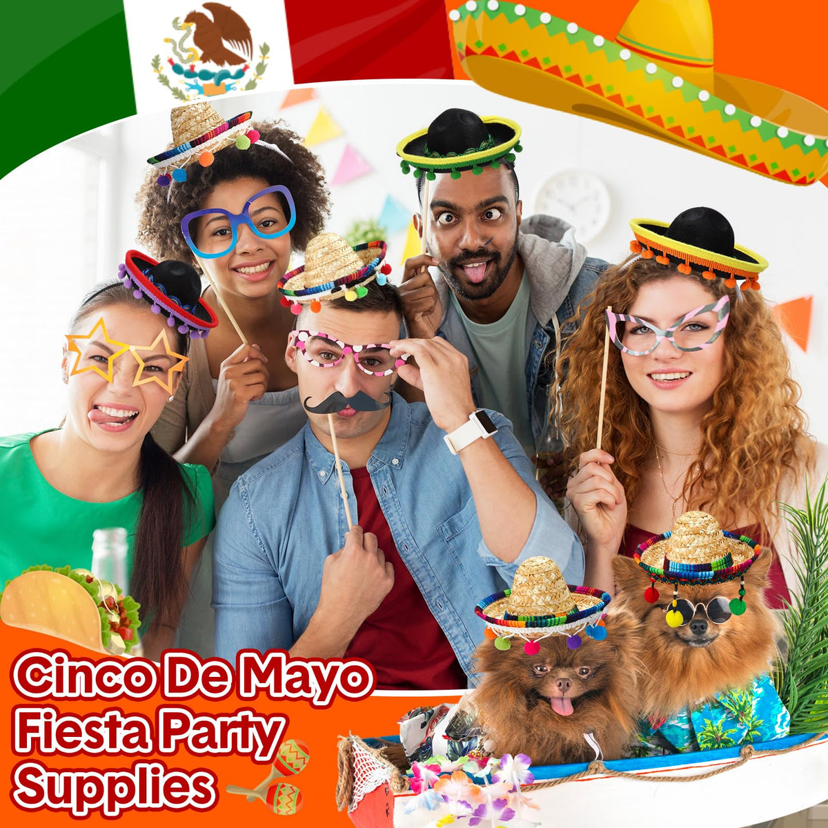 Mumufy sombrero headband on adult model demonstrates comfortable fit for celebrations.