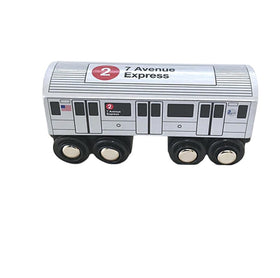 Muni Pals MP01-1102 wooden subway train side view ideal for toddlers train sets