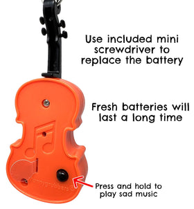 MunnyGrubbers tiny violin keychain sound button ready to play a tune