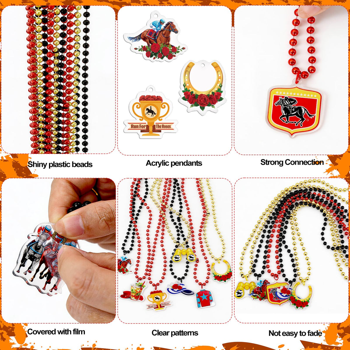 MUOUAKATE glitter beads necklace is lightweight and comfortable