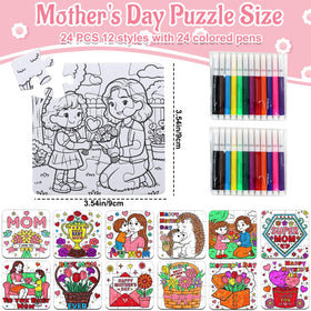 MUOUAKATE Mother's Day puzzle bear—kid-friendly coloring and learning activity.