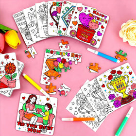 MUOUAKATE Mother's Day puzzle heart—easy to color, great classroom activity.