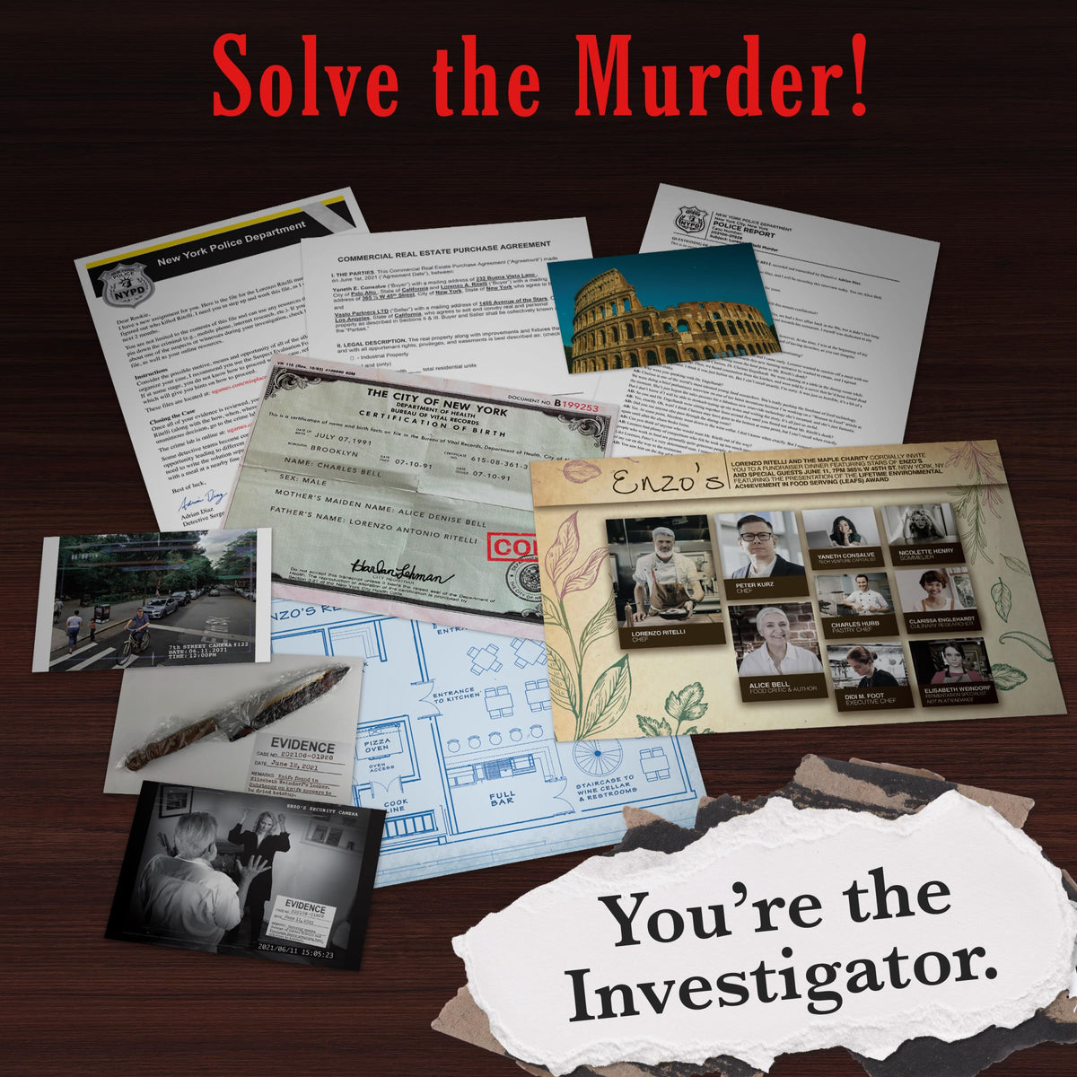 Murder Mystery Party crime scene photo 3 captures kitchen details and potential motives