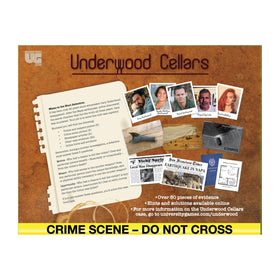 Murder Mystery Party Underwood Cellars gift-ready box for mystery lovers.