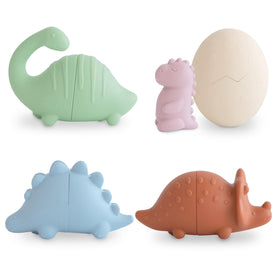 Mushie Dino bath toy trio of dinosaurs for imaginative bathtime play.
