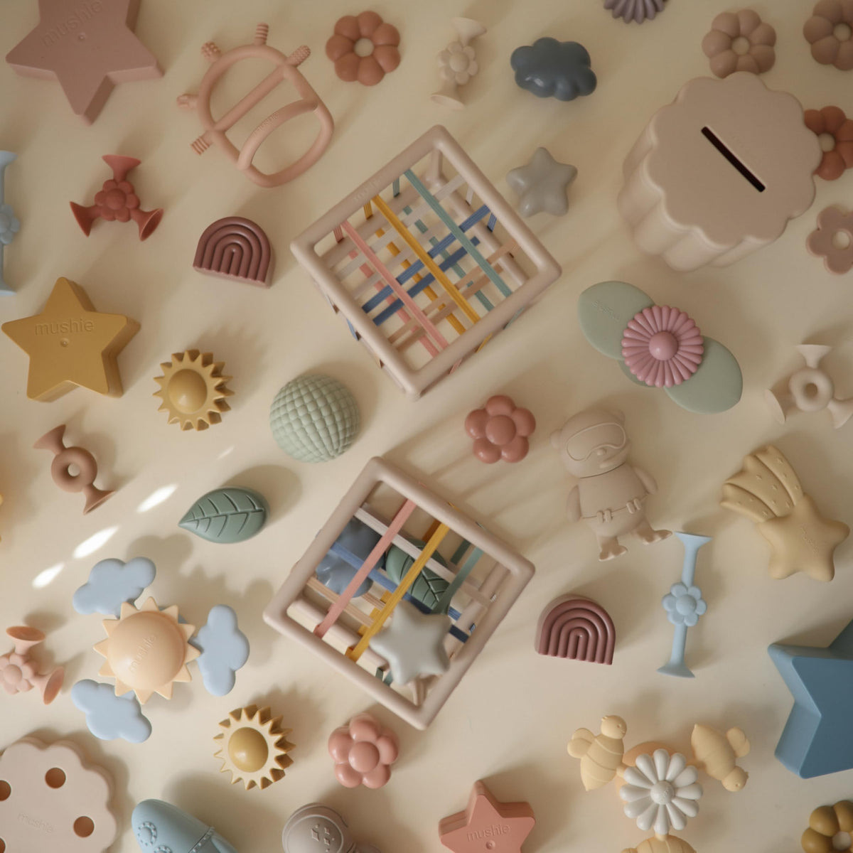 Mushie Elastic Shape Sorter makes a thoughtful toddler gift