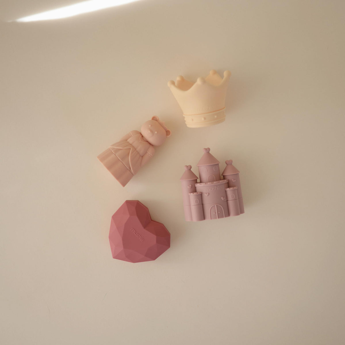 Mushie Princess Bath Toys Castle, two-piece design for easy cleaning.