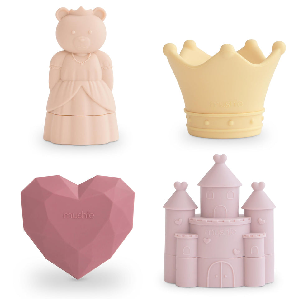 Mushie Princess Bath Toys Crown, soft silicone for gentle splash time.