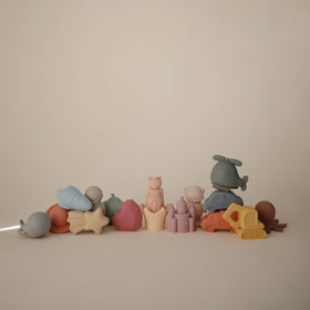 Mushie Princess Bath Toys Heart Gem, safe silicone for play.