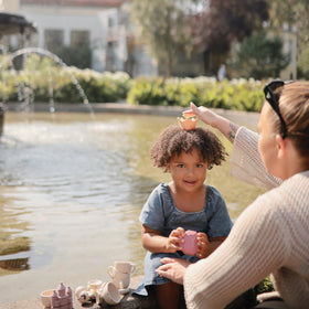 Mushie Soft Silicone Texture, gentle for little hands.