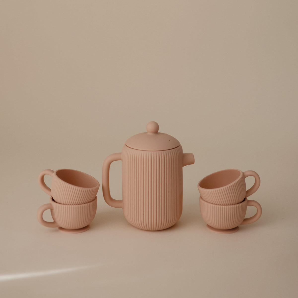 Mushie teapot removable lid shows easy pretend tea time