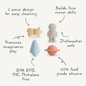 Mushie Space Bath Toys Astronaut; durable, easy-to-grip figure for tiny hands.