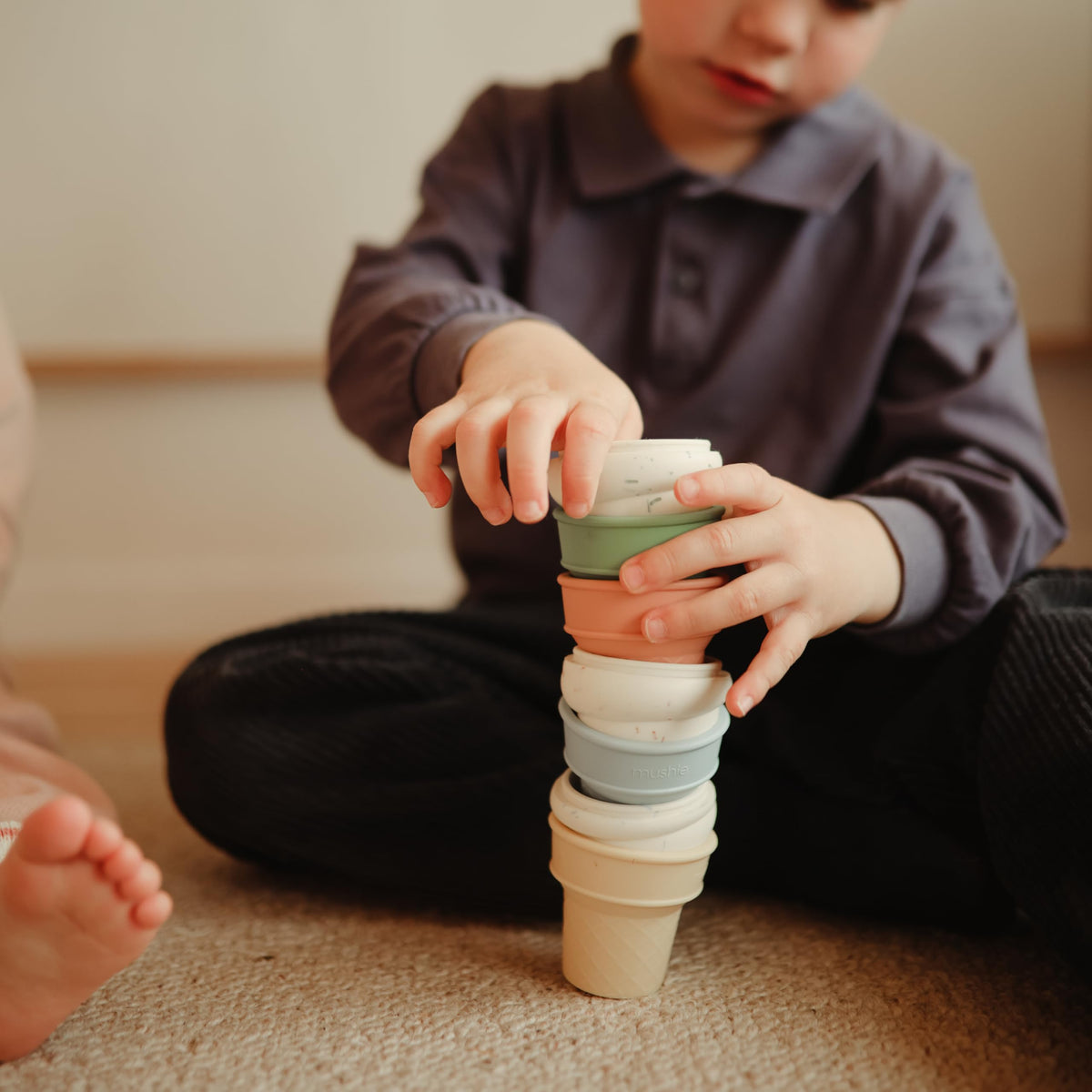 Mushie stackable ice cream toppings pieces for sorting and stacking