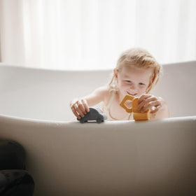 Mushie Vehicles bath toy set open pieces for thorough cleaning