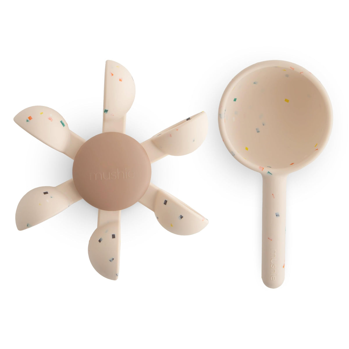 Mushie Water Wheel Bath Toy with spinning wheel for interactive bath play.