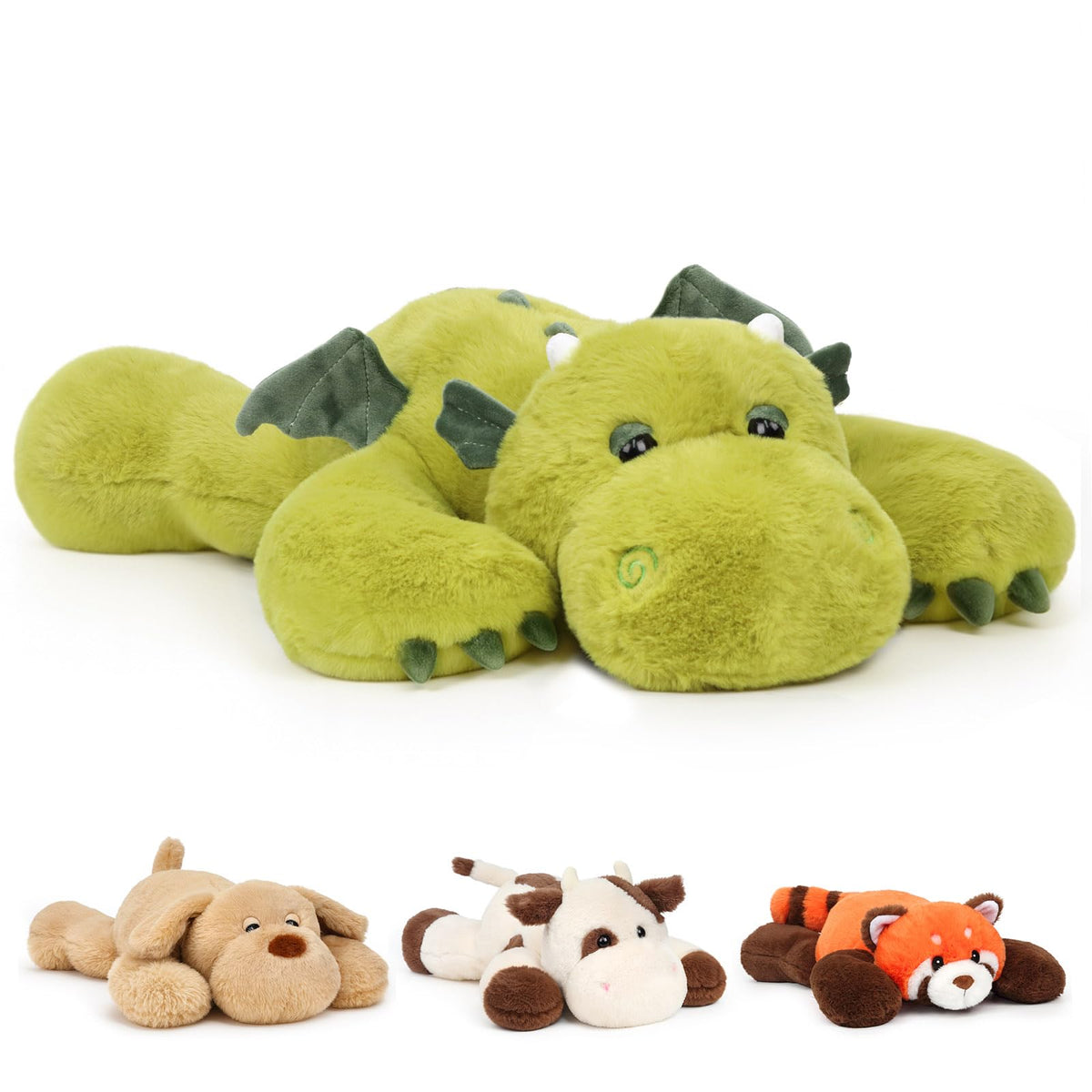 Mushymallow weighted dragon 20-inch full body: inviting plush toy for cozy play.