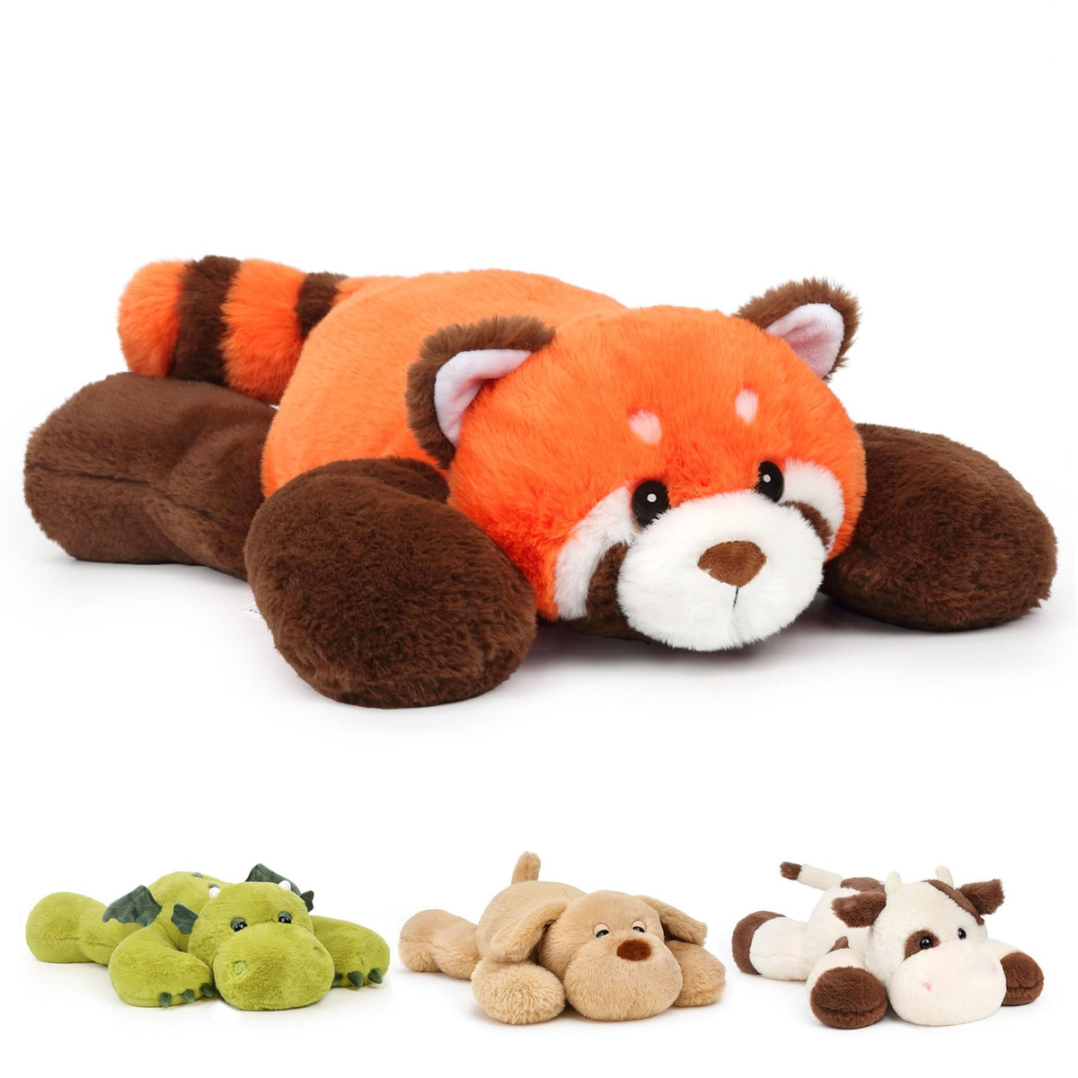 Mushymallow weighted red panda plush for comforting hugs.