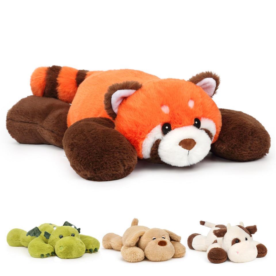 Mushymallow weighted red panda plush for comforting hugs.